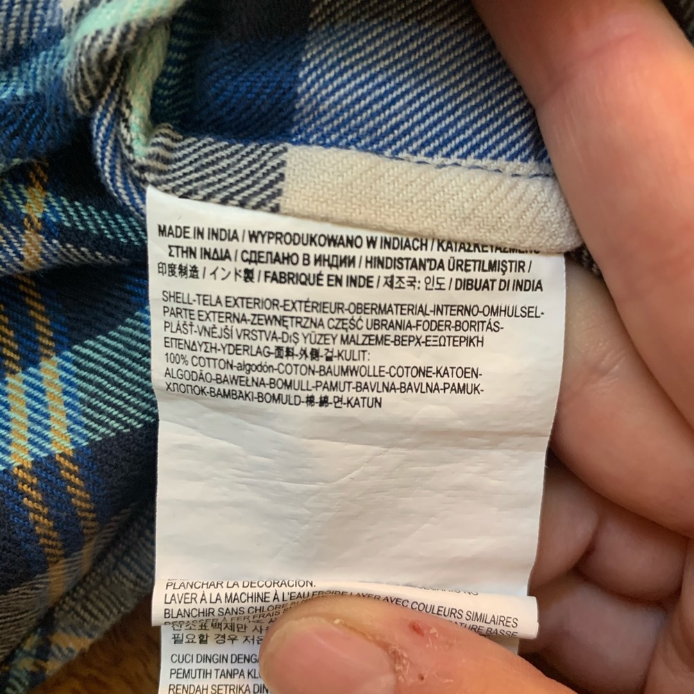 Vans plaid blue white button up long sleeve shirt - Picture 6 of 7
